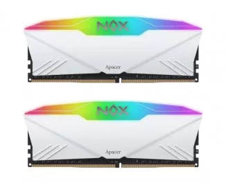 Оперативна пам'ять DDR4 16 Gb (3200 MHz) (Kit 8 Gb x 2) Apacer NOX RGB White (AH4U16G32C28YNWAA-2)
