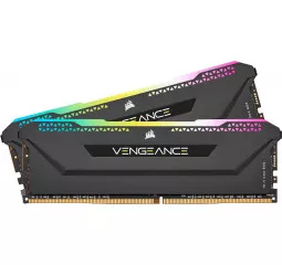 Оперативная память DDR4 16 Gb (3200 MHz) (Kit 8 Gb x 2) Corsair Vengeance RGB PRO SL Black (CMH16GX4M2E3200C16)