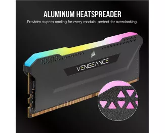 Оперативная память DDR4 16 Gb (3200 MHz) (Kit 8 Gb x 2) Corsair Vengeance RGB PRO SL Black (CMH16GX4M2E3200C16)