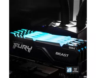 Оперативная память DDR4 16 Gb (3200 MHz) (Kit 8 Gb x 2) Kingston Fury Beast RGB (KF432C16BBAK2/16)