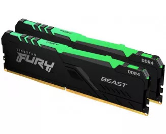 Оперативная память DDR4 16 Gb (3600 MHz) (Kit 8 Gb x 2) Kingston Fury Beast RGB (KF436C17BBAK2/16)