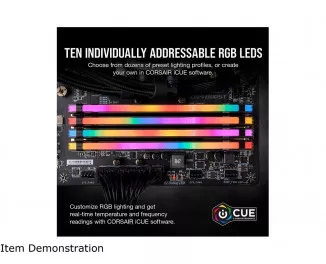 Оперативна пам'ять DDR4 16 Gb (4000 MHz) (Kit 8 Gb x 2) Corsair Vengeance RGB Pro (CMW16GX4M2Z4000C18)