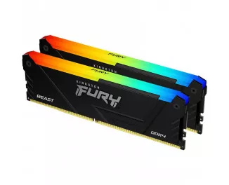 Оперативна пам'ять DDR4 32 Gb (3200 MHz) (Kit 16 Gb x 2) Kingston Fury Beast RGB (KF432C16BB12AK2/32)