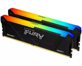 Оперативная память DDR4 32 Gb (3200 MHz) (Kit 16 Gb x 2) Kingston FURY Beast RGB (KF432C16BB12AK2/32WP)