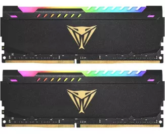 Оперативна пам'ять DDR4 64 Gb (3200 MHz) (Kit 32 Gb x 2) Patriot Viper Steel RGB Black (PVSR464G320C8K)