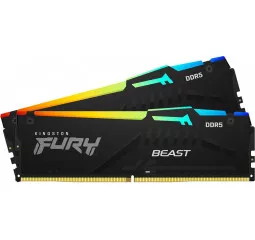 Оперативная память DDR5 128 Gb (5600 MHz) (Kit 64 Gb x 2) Kingston Fury Beast RGB EXPO (KF556C36BBEAK2-128)