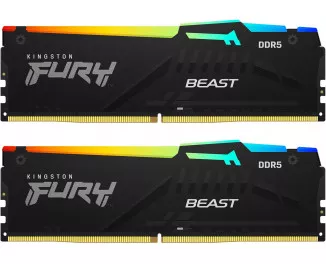 Оперативная память DDR5 128 Gb (5600 MHz) (Kit 64 Gb x 2) Kingston Fury Beast RGB EXPO (KF556C40BBAK2-128)