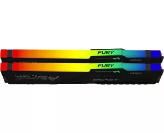 Оперативная память DDR5 16 Gb (5200 MHz) (Kit 8 Gb x 2) Kingston Fury Beast RGB (KF552C40BBAK2-16)