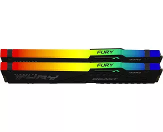 Оперативная память DDR5 32 Gb (4800 MHz) (Kit 16 Gb x 2) Kingston Fury Beast RGB (KF548C38BBAK2-32)