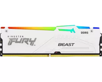 Оперативная память DDR5 32 Gb (5200 MHz) Kingston Fury Beast RGB EXPO White (KF552C36BWEA-32)