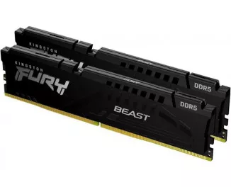 Оперативна пам'ять DDR5 32 Gb (5200 MHz) (Kit 16 Gb x 2) Kingston Fury Beast Black (KF552C36BBEK2-32)