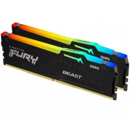 Оперативная память DDR5 32 Gb (5200 MHz) (Kit 16 Gb x 2) Kingston Fury Beast RGB Black (KF552C36BBEAK2-32)