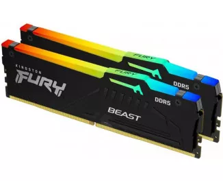Оперативная память DDR5 32 Gb (5200 MHz) (Kit 16 Gb x 2) Kingston Fury Beast RGB Black (KF552C36BBEAK2-32)