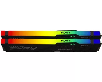 Оперативна пам'ять DDR5 32 Gb (5200 MHz) (Kit 16 Gb x 2) Kingston Fury Beast RGB Black (KF552C36BBEAK2-32)