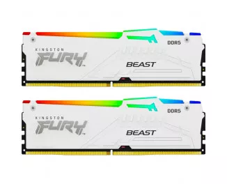 Оперативная память DDR5 32 Gb (5200 MHz) (Kit 16 Gb x 2) Kingston Fury Beast RGB EXPO White (KF552C36BWEAK2-32)