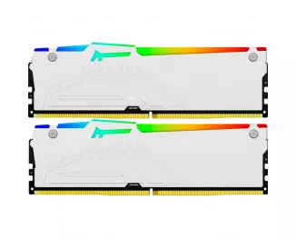Оперативная память DDR5 32 Gb (5200 MHz) (Kit 16 Gb x 2) Kingston Fury Beast RGB EXPO White (KF552C36BWEAK2-32)