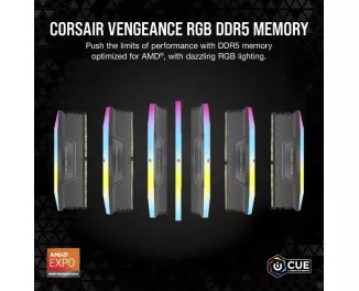 Оперативна пам'ять DDR5 32 Gb (6000 MHz) Corsair Vengeance RGB AMD EXPO (CMH32GX5M1E6000Z38)