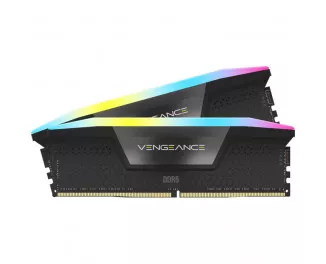 Оперативна пам'ять DDR5 32 Gb (6000 MHz) (Kit 16 Gb x 2) Corsair Vengeance RGB Black (CMH32GX5M2E6000C36)