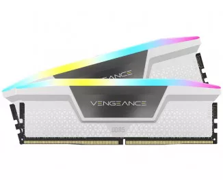 Оперативная память DDR5 32 Gb (6000 MHz) (Kit 16 Gb x 2) Corsair Vengeance RGB White (CMH32GX5M2B6000C30W)