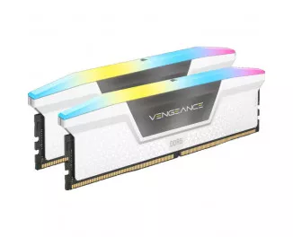 Оперативная память DDR5 32 Gb (6000 MHz) (Kit 16 Gb x 2) Corsair Vengeance RGB White (CMH32GX5M2E6000C36W)