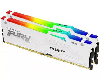 Оперативная память DDR5 32 Gb (6000 MHz) (Kit 16 Gb x 2) Kingston Fury Beast RGB White (KF560C30BWAK2-32)