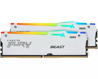 Оперативная память DDR5 32 Gb (6000 MHz) (Kit 16 Gb x 2) Kingston Fury Beast White RGB EXPO (KF560C36BWE2AK2-32)