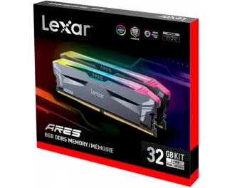 Оперативна пам'ять DDR5 32 Gb (6000 MHz) (Kit 16 Gb x 2) Lexar Ares RGB Black (LD5BU016G-R6000GDLA)