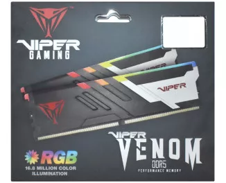 Оперативная память DDR5 32 Gb (6000 MHz) (Kit 16 Gb x 2) Patriot Viper Venom RGB (PVVR532G600C36K)