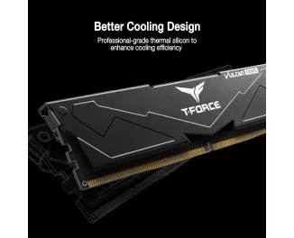 Оперативна пам'ять DDR5 32 Gb (6000 MHz) (Kit 16 Gb x 2) Team T-Force Vulcan Black (FLBD532G6000HC38JDC01)