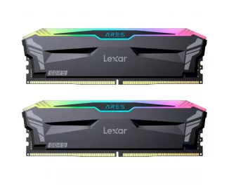 Оперативная память DDR5 32 Gb (6400 MHz) (Kit 16 Gb x 2) Lexar Ares RGB Black (LD5EU016G-R6400GDLA)