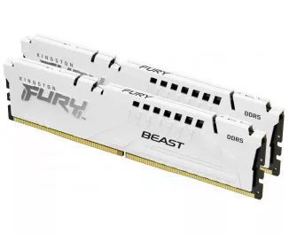Оперативна пам'ять DDR5 32 Gb (6800 MHz) (Kit 16 Gb x 2) Kingston Fury Beast White (KF568C34BWK2-32)