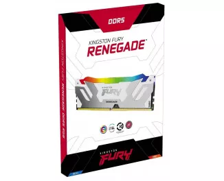 Оперативная память DDR5 32 Gb (6800 MHz) (Kit 16 Gb x 2) Kingston Fury Renegade RGB White (KF568C36RWAK2-32)