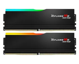 Оперативна пам'ять DDR5 48 Gb (6000 MHz) (Kit 24 Gb x 2) G.SKILL Ripjaws M5 Neo RGB Matte Black (F5-6000J3036F24GX2-RM5NRK)