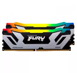 Оперативна пам'ять DDR5 48 Gb (8800 MHz) (Kit 24 Gb x 2) Kingston Fury Renegade RGB Silver (KF588CU42RSAK2-48)