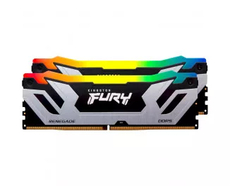 Оперативна пам'ять DDR5 48 Gb (8800 MHz) (Kit 24 Gb x 2) Kingston Fury Renegade RGB Silver (KF588CU42RSAK2-48)