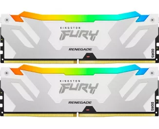 Оперативная память DDR5 48 Gb (8800 MHz) (Kit 24 Gb x 2) Kingston Fury Renegade RGB White (KF588CU42RWAK2-48)