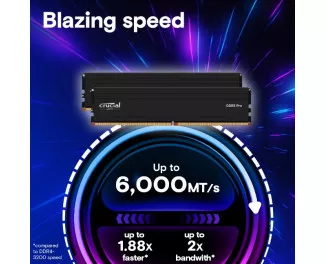 Оперативна пам'ять DDR5 64 Gb (5600 MHz) (Kit 32 Gb x 2) Crucial Pro (CP2K32G56C46U5)
