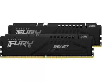 Оперативная память DDR5 64 Gb (6000 MHz) (Kit 32 Gb x 2) Kingston Fury Beast Black (KF560C30BBK2-64)