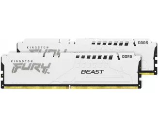 Оперативная память DDR5 64 Gb (6400 MHz) (Kit 32 Gb x 2) Kingston Fury Beast White (KF564C32BWK2-64)