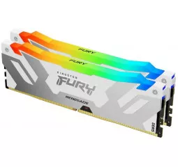 Оперативная память DDR5 64 Gb (6400 MHz) (Kit 32 Gb x 2) Kingston Fury Renegade RGB White (KF564C32RWAK2-64)