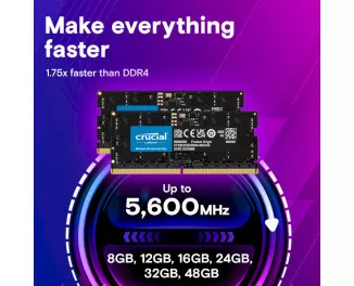 Память для ноутбука SO-DIMM DDR5 16 Gb (5600 MHz) Crucial (CT16G56C46S5T)