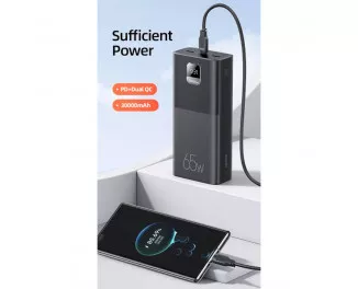 Портативний акумулятор 30000mAh USAMS PB68 QC3.0+PD3.0 65W Black (ATXLOGTC01)