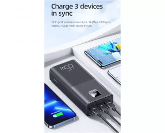 Портативний акумулятор 30000mAh USAMS PB68 QC3.0+PD3.0 65W Black (ATXLOGTC01)
