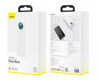 Портативный аккумулятор Baseus Amblight Digital Display Quick Charge 30000mAh 65W (PPLG-A02, PPLG000102) White