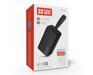 Портативный аккумулятор ColorWay High-power 2 30000mAh Black (CW-PB300LPC2BK-PD)