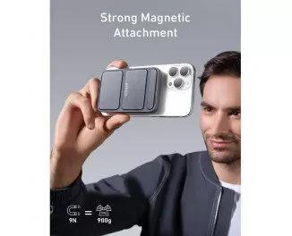 Портативный аккумулятор с беспроводной зарядкой Anker 622 Magnetic Battery 5000mAh [MagGo with Stand] - Black (A1614011)