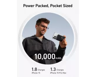 Портативний акумулятор з бездротовою зарядкою Anker MagGo Power Bank 10000mAh Black (A1654011)