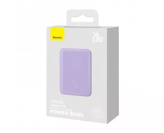 Портативный аккумулятор с беспроводной зарядкой Baseus Magnetic Mini 10000mAh 20W (Qi 15W) (P10059001513-00) Purle