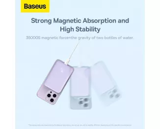 Портативный аккумулятор с беспроводной зарядкой Baseus Magnetic Mini 10000mAh 20W (Qi 15W) (P10059001513-00) Purle