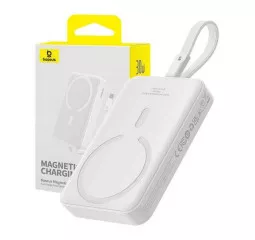 Портативний акумулятор з бездротовою зарядкою Baseus Magnetic Mini 10000mAh 30W White (P1002210B223-00)